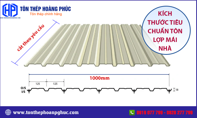 Kích thước tiêu chuẩn tôn lợp mái nhà