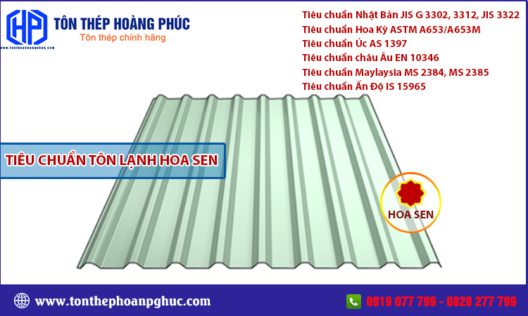 Tiêu chuẩn tôn lạnh màu Hoa Sen