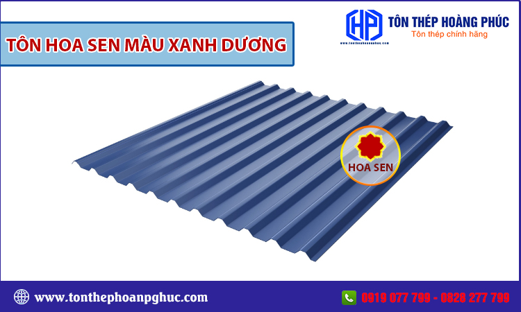 Tôn Hoa Sen màu xanh dương